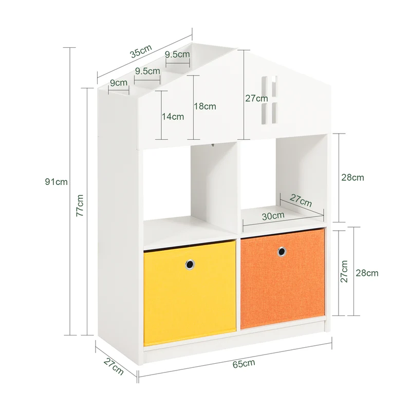 SoBuy KMB49-W Meuble de Rangement pour Livres et Jouets pour Enfant, Mini Bibliothèque en Forme de Maison