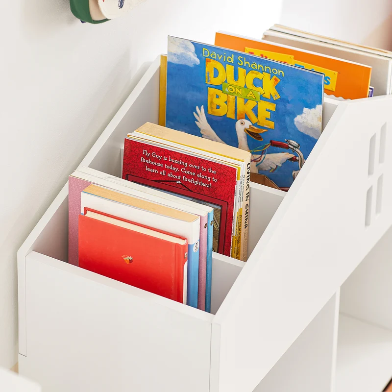 SoBuy KMB49-W Meuble de Rangement pour Livres et Jouets pour Enfant, Mini Bibliothèque en Forme de Maison