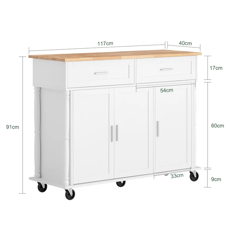 SoBuy FKW116-WN Desserte sur roulettes, Chariot de Cuisine
