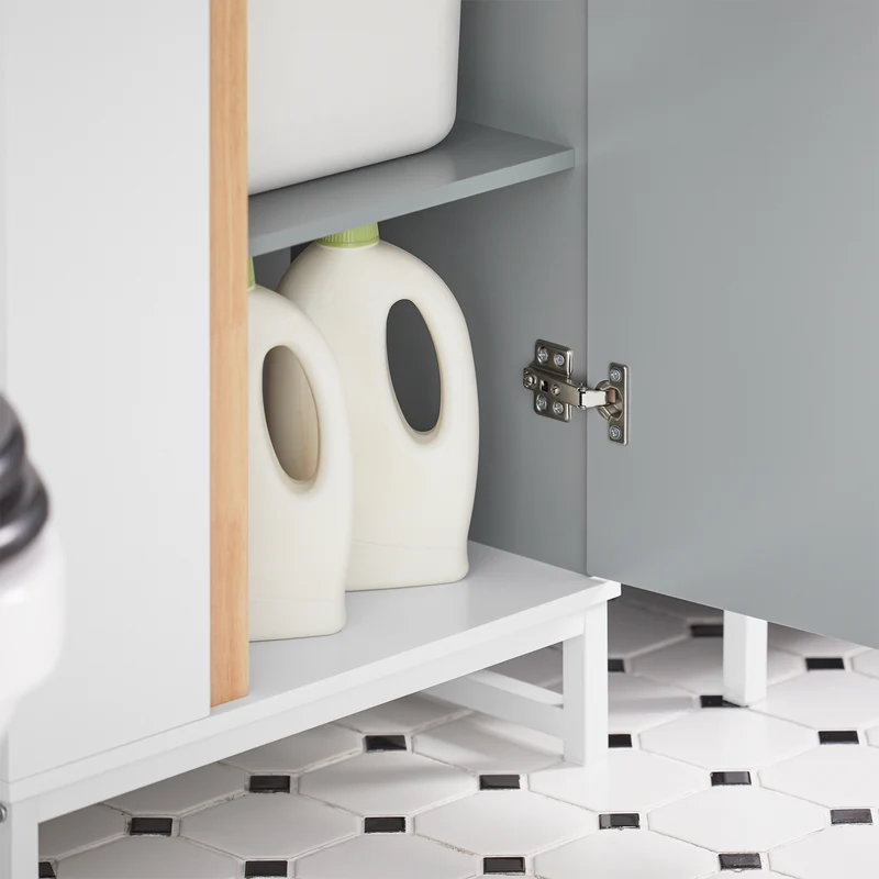 SoBuy BZR76-HG Meuble Colonne de Salle de Bain Placard Armoire Toilette Haute Etagères de Rangement