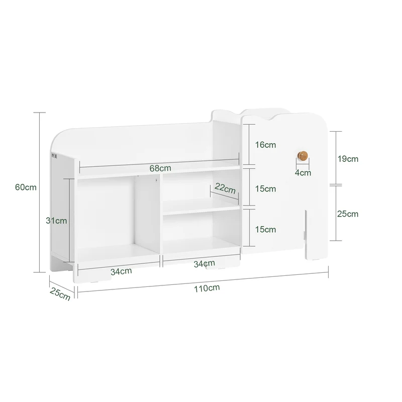 SoBuy KMB62-W Étagère pour Enfants, Étagère à Jouets, Étagère à Livres, Étagère de Rangement pour Livres et Jouets
