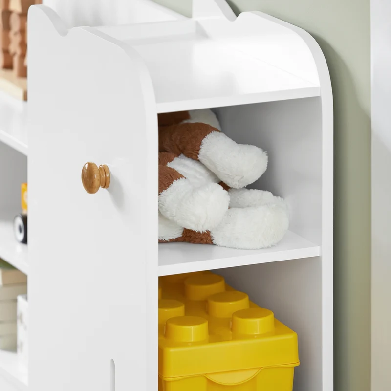 SoBuy KMB62-W Étagère pour Enfants, Étagère à Jouets, Étagère à Livres, Étagère de Rangement pour Livres et Jouets