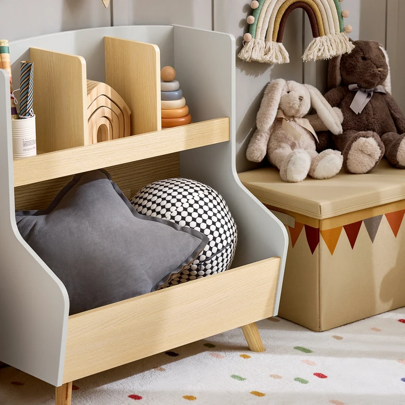 SoBuy KMB105-HG Bibliothèque Enfant Étagère de Rangement Jouets pour Enfants Étagère à Livres pour Garçon, Fille