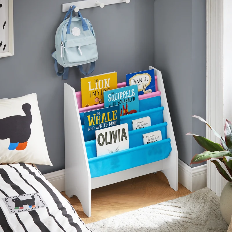 SoBuy FRG225-F Bibliothèque Étagère à Livres pour Enfants Porte-revues 4 Compartiments, 62x30x71cm