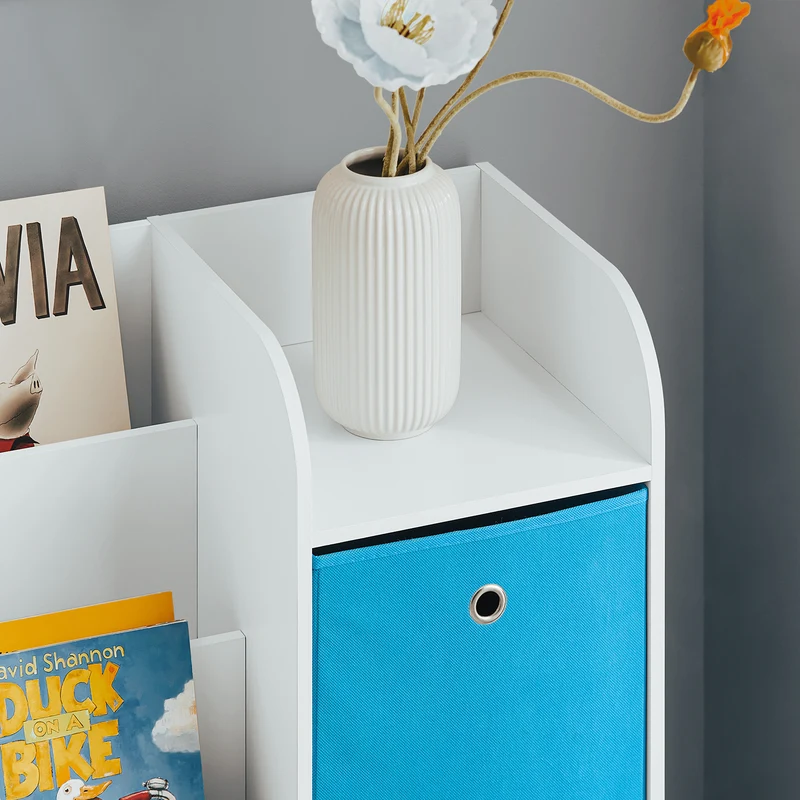SoBuy KMB37-F Étagère de Rangement pour Livres et Jouets Étagère à Livres Meuble de Rangement Multifonctionnel avec 2 Paniers