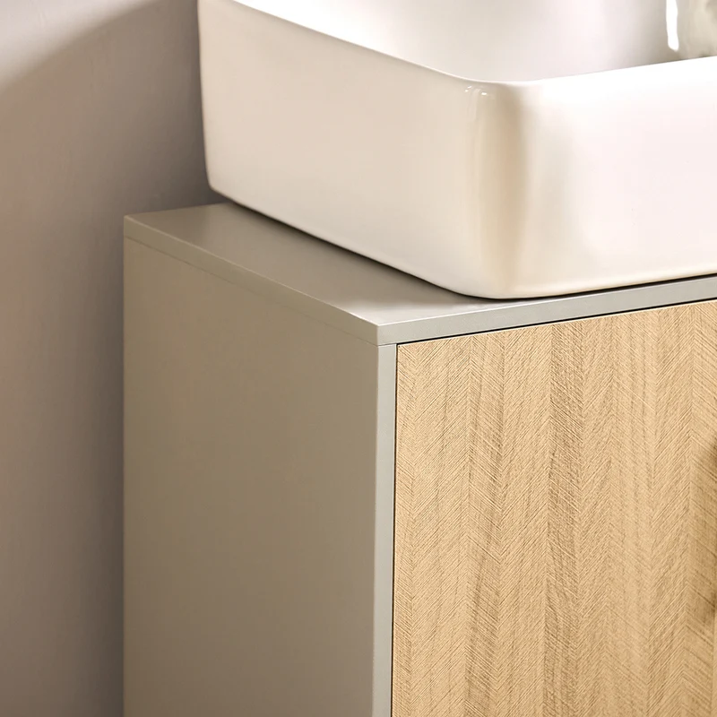 SoBuy BZR133-NG Meuble sous Lavabo, Meuble sous Vasque, Meuble Salle de Bain avec 2 Portes et 2 Étages, Placard de Rangement