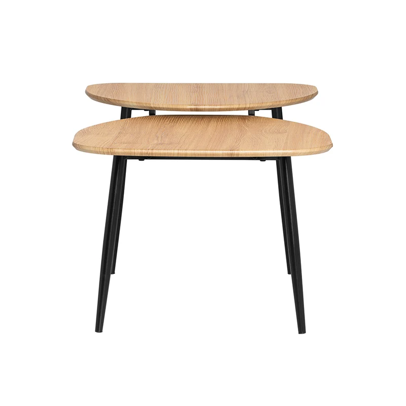 SoBuy FBT127-N Table Basse Table de Salon, Meuble de Salon Design, Structure en métal avec 2 Plateaux
