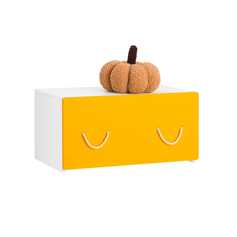 SoBuy KMB73-W Coffre à Jouets pour Enfant à Roulettes, Boîte de Rangement, Bac de Rangement avec 1 Tiroir