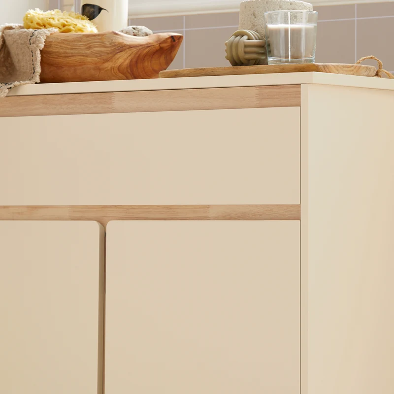 SoBuy BZR79-MI Meuble Bas de Salle de Bain avec Bac à Linge Amovible Armoire à Linge Commode Armoire Toilette avec Panier à Linge