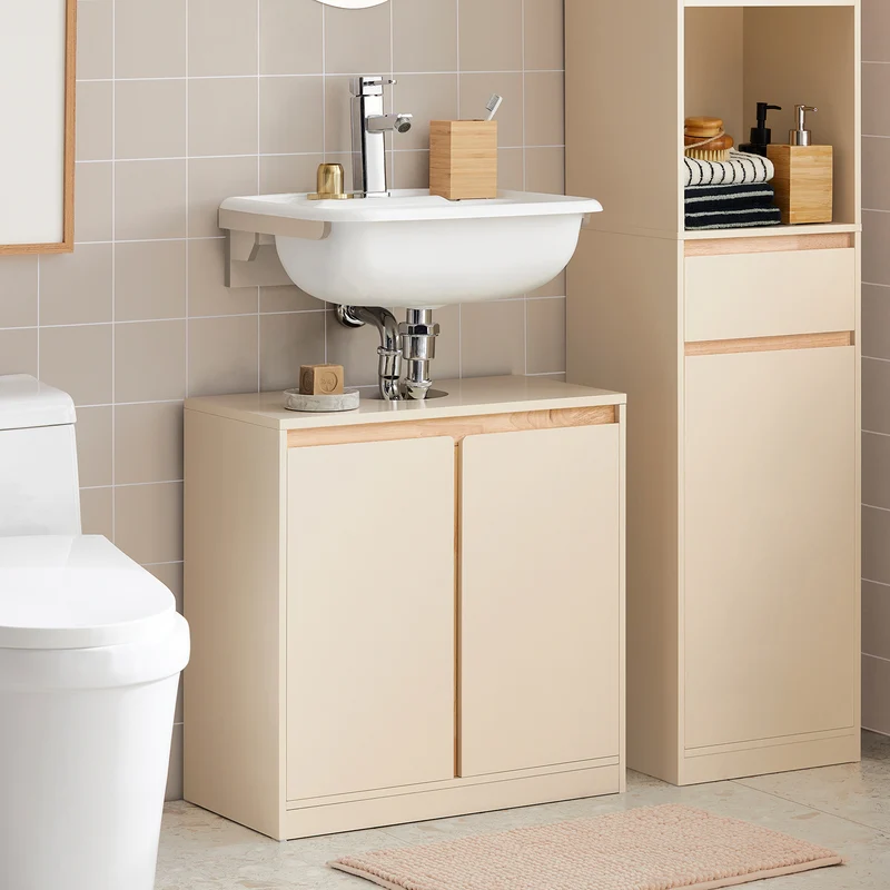 SoBuy BZR78-MI Meuble sous-Lavabo, Meuble sous Vasque, Meuble Salle de Bain avec 2 Étages et 2 Portes