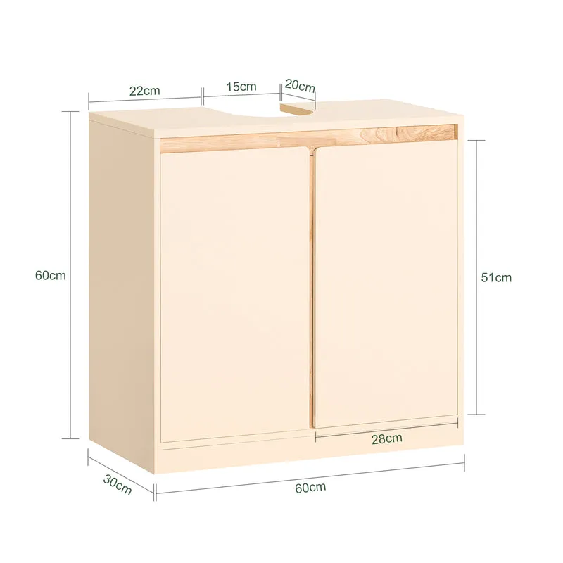 SoBuy BZR78-MI Meuble sous-Lavabo, Meuble sous Vasque, Meuble Salle de Bain avec 2 Étages et 2 Portes