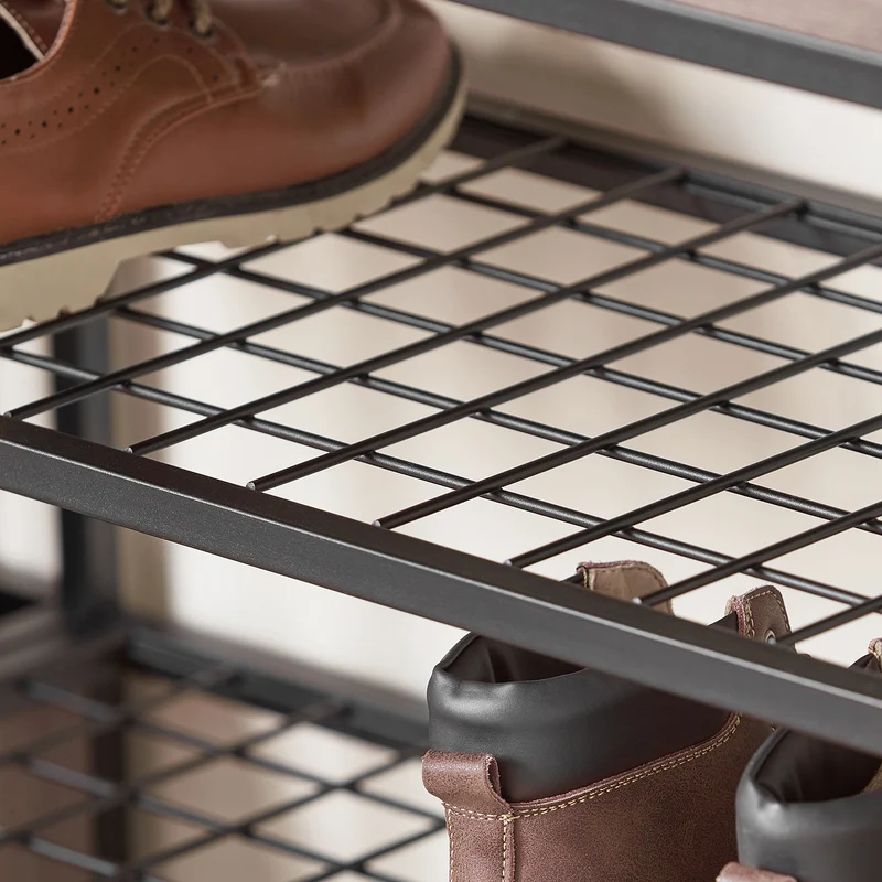 SoBuy FSR112-N Étagère à Chaussures 4 Niveaux, Meuble à Chaussures, Porte-Chaussures avec 3 Étagères, 1 Grand Dessus pour Sacs et 1 Porte-parapluie