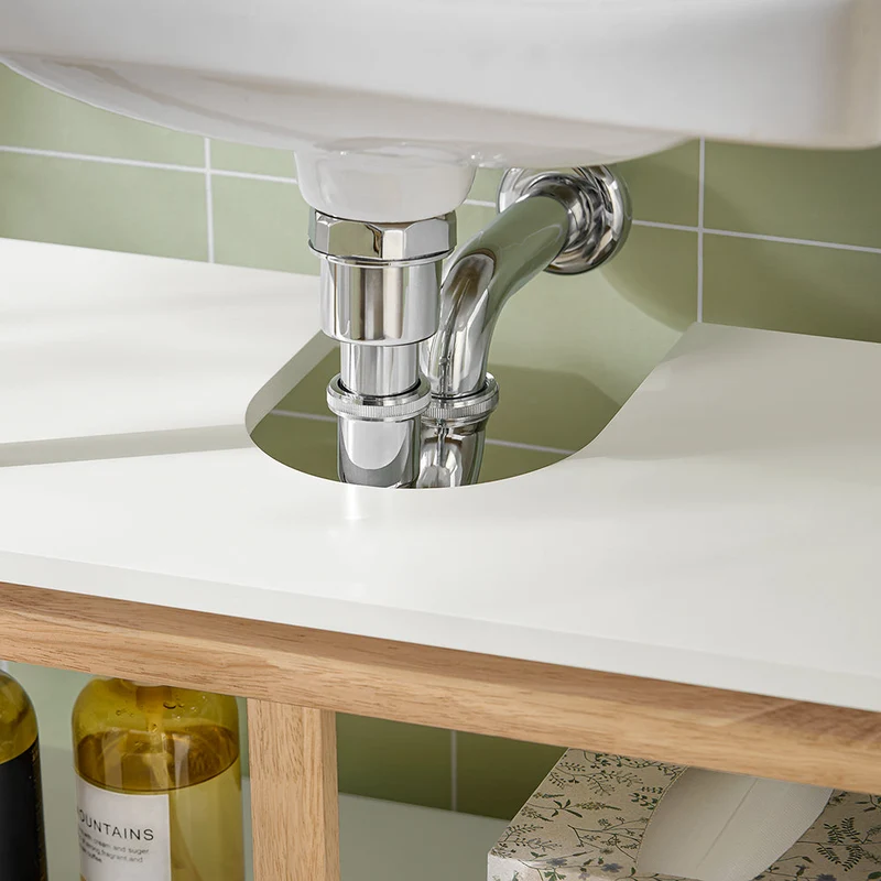 SoBuy BZR78-W Meuble sous-Lavabo, Meuble sous Vasque, Meuble Salle de Bain avec 2 Étages et 2 Portes