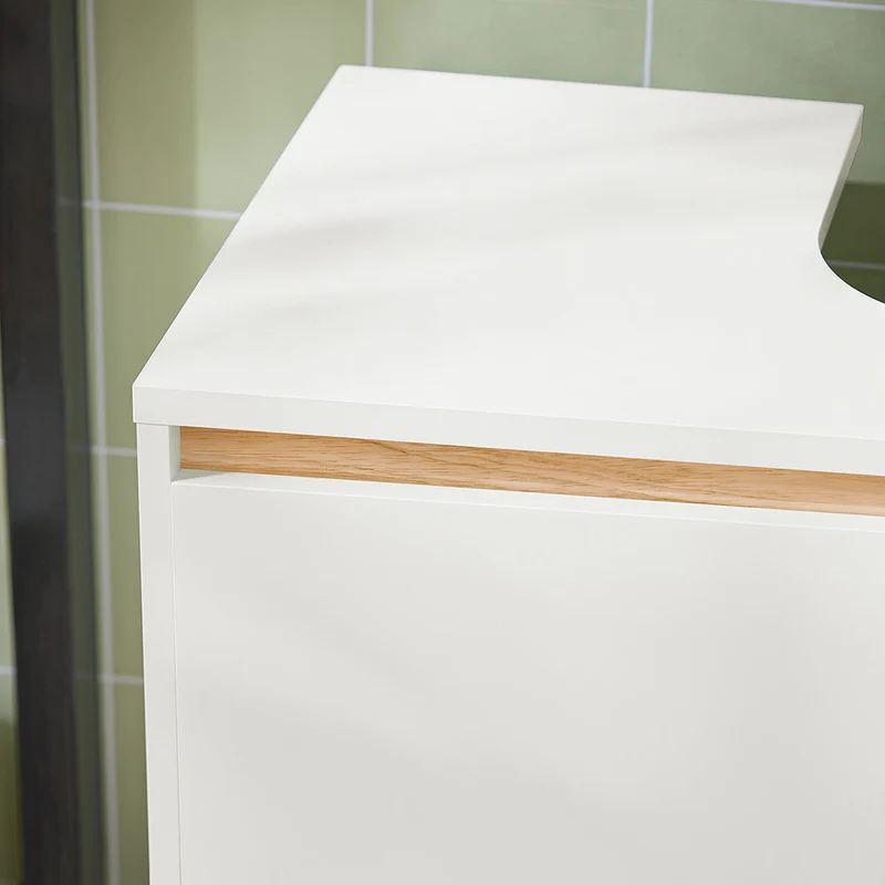 SoBuy BZR78-W Meuble sous-Lavabo, Meuble sous Vasque, Meuble Salle de Bain avec 2 Étages et 2 Portes