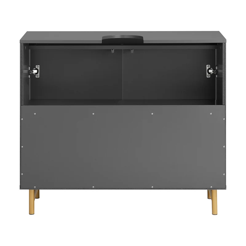 SoBuy BZR129-HG Meuble sous Lavabo, Meuble sous Vasque avec 2 Portes et 2 Étages, Meuble sur Pied de Salle de Bain, Placard Armoire