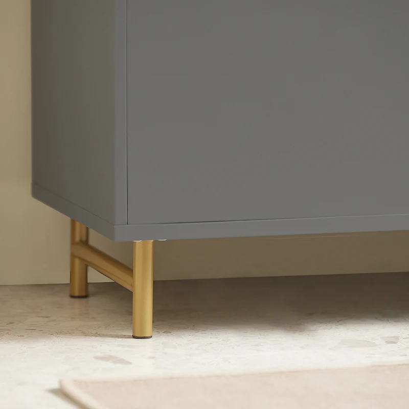 SoBuy BZR129-HG Meuble sous Lavabo, Meuble sous Vasque avec 2 Portes et 2 Étages, Meuble sur Pied de Salle de Bain, Placard Armoire