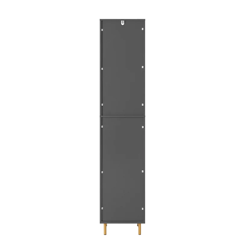 SoBuy BZR130-HG Meuble Colonne de Salle de Bain, Armoire Toilette Haute, Placard avec étagères réglables, et 3 niches Ouvertes