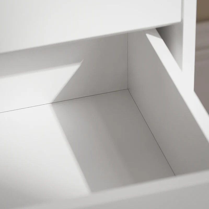 SoBuy FBT125-W Table de Chevet, Table de Nuit, Table d'Appoint, Bout de Canapé avec 1 Étagère, 2 Tiroirs et 1 Compartiment Ouvert
