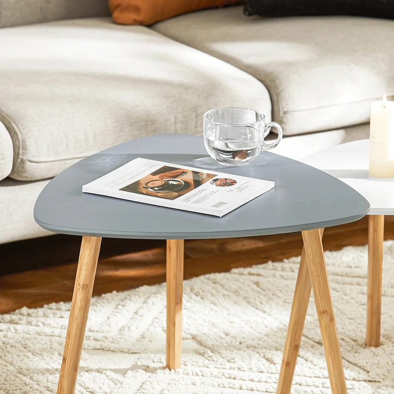 SoBuy FBT74-HG Tables Basses Gigognes Table café Table d'Appoint Table Basse Guéridon, Set de 2