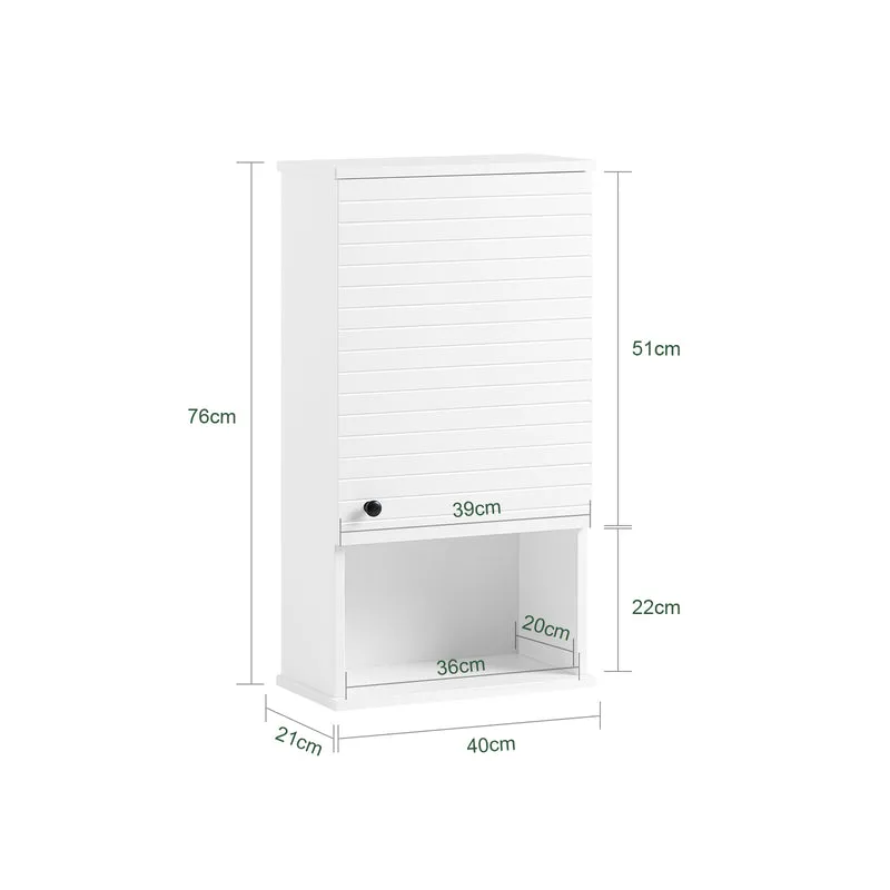 SoBuy BZR25-W Meuble Haut Armoire Suspendue de Toilettes Placard Mural