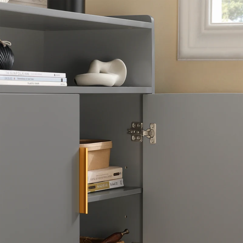 SoBuy FSB73-HG Buffet Placard Armoire de Cuisine Meuble à Chaussures Meuble d'Appoint Meuble de Rangement avec 1 Compartiment et 2 Portes
