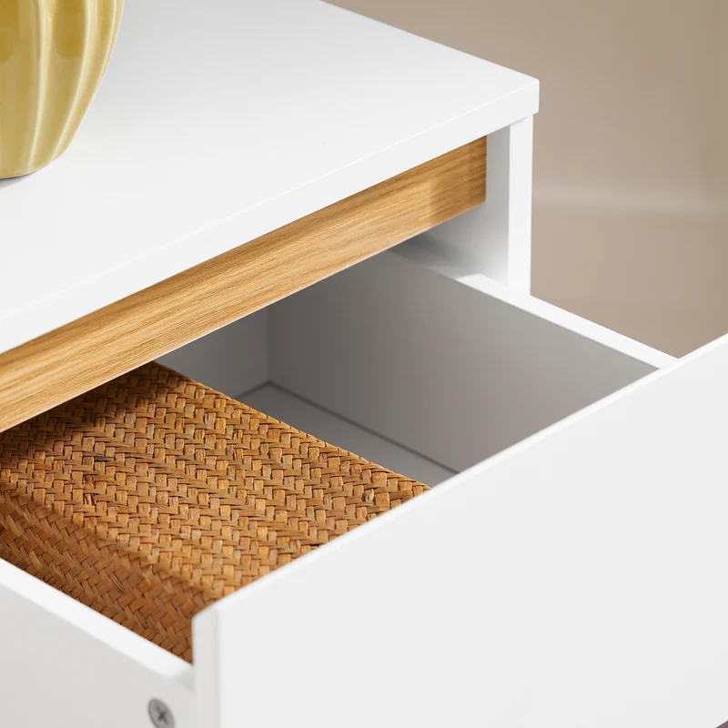 SoBuy FSB69-W Buffet Armoire Multi-Rangement Meuble de Rangement sur Pieds avec 2 Portes 3 Tiroirs