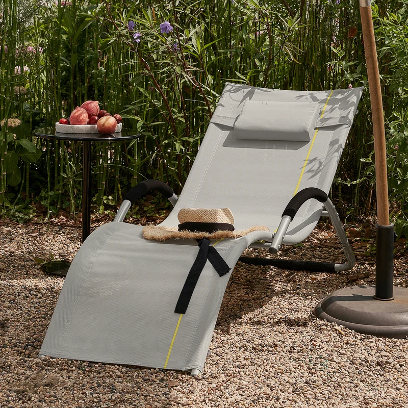 SoBuy OGS38-HG Chaise Longue Transat de Jardin Bascule avec Appui-tête