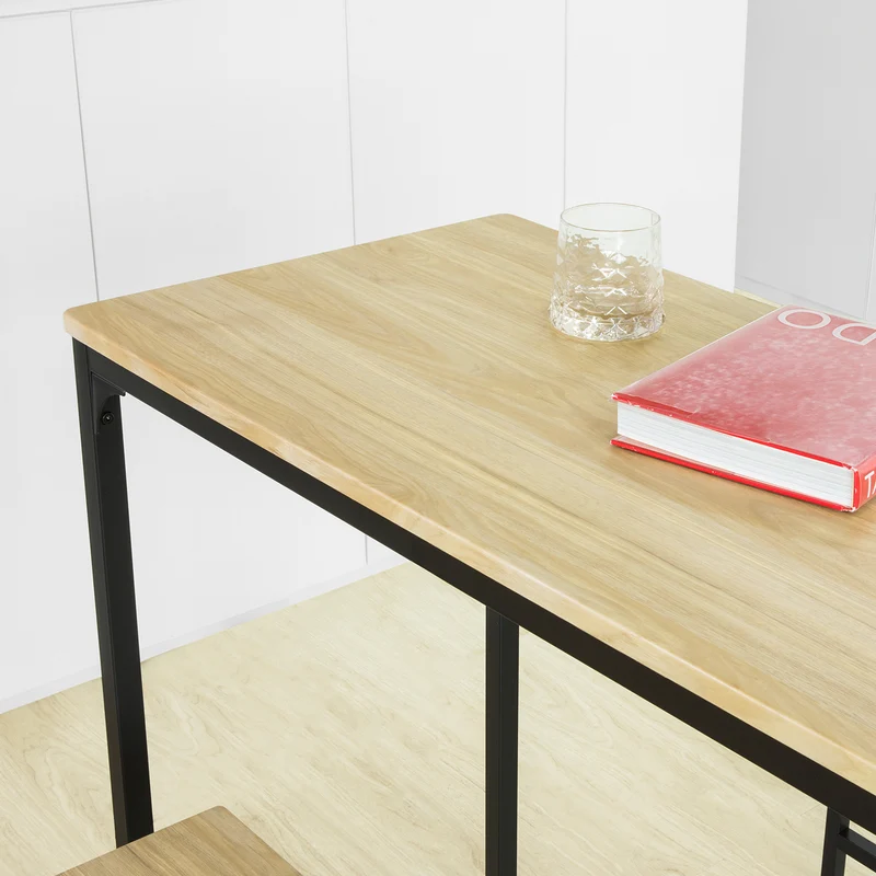 SoBuy OGT03-L-N Lot Table et 2 Chaises de Bar de Style Industriel Ensemble Table de Bar + Tabourets de Bar