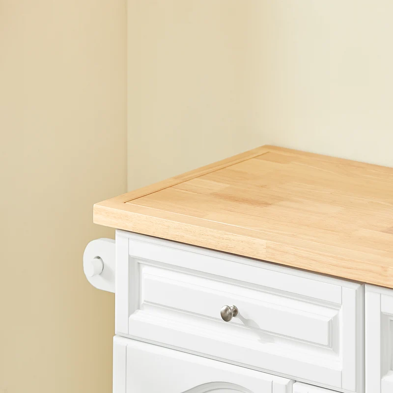 SoBuy FKW100-WN Desserte Roulante Meuble de Rangement à roulettes Chariot de Service Buffet Commode Bahut en Bois