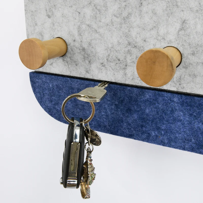 SoBuy FHK16-B Porte-Manteau Mural Porte-Serviette Penderie Patère Murale avec 5 Crochets en Bambou et Feutre pour Vestibule, Entrée