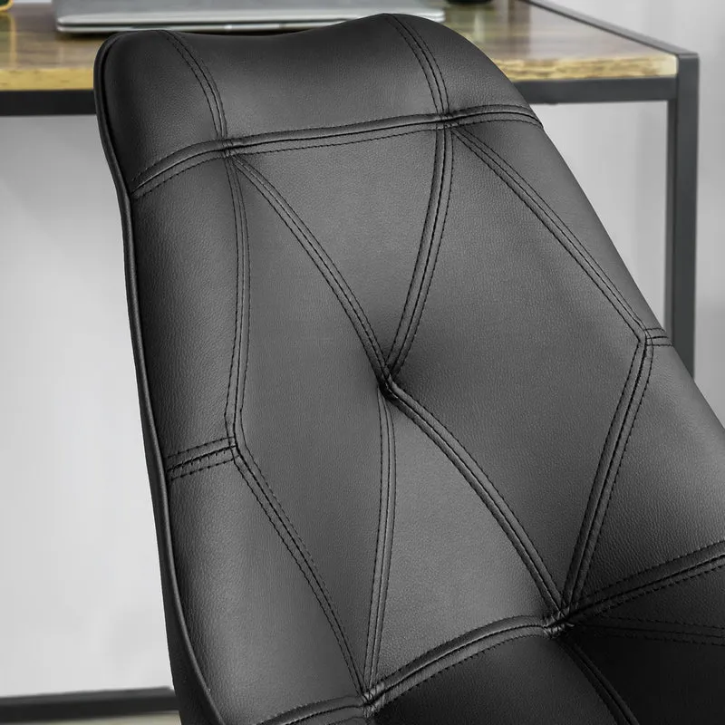 SoBuy FST85-SCH Chaise de Bureau Ergonomique Chaise Pivotante Chaise pour Ordinateur, Assise en Cuir PU, Hauteur Réglable 43-53cm