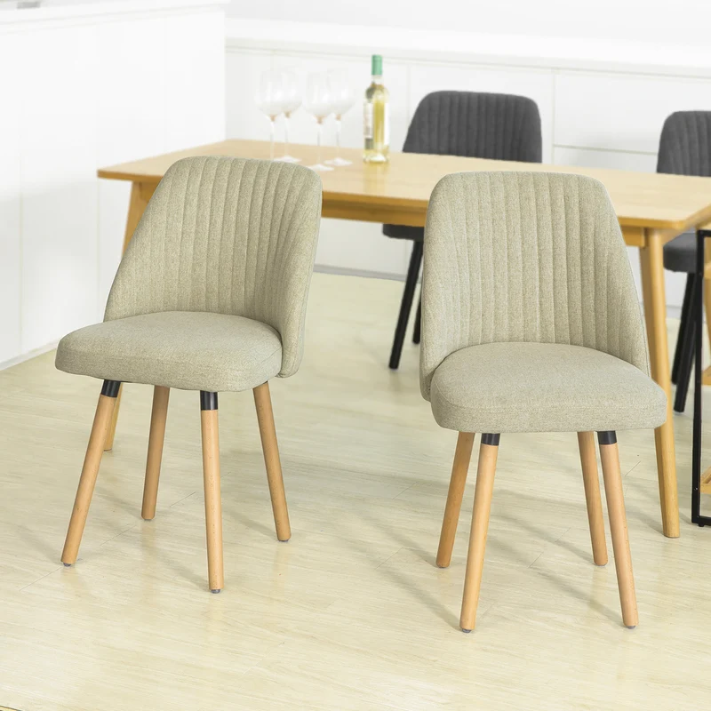 SoBuy FST84-MI x2 Lot de 2 Chaises de Salle à Manger Chaise de Cuisine Chaise de Visiteur avec Dossier et Assise Rembourée