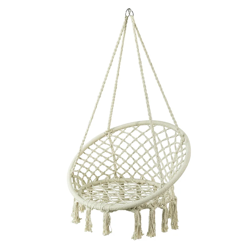 SoBuy OGS42-MI Hamac Suspendu macramé, Fauteuil balançoire Intérieur extérieur