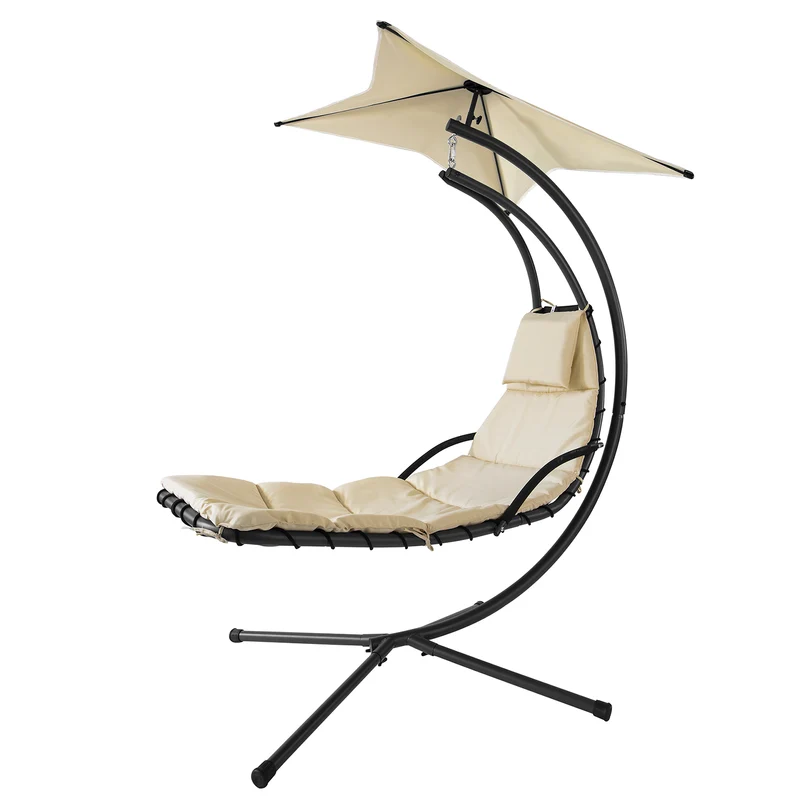 SoBuy OGS39-MI Bain de Soleil Hamac Transat Suspendu Lit Suspend Balancelle de Jardin