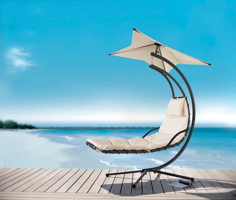 SoBuy OGS39-MI Bain de Soleil Hamac Transat Suspendu Lit Suspend Balancelle de Jardin