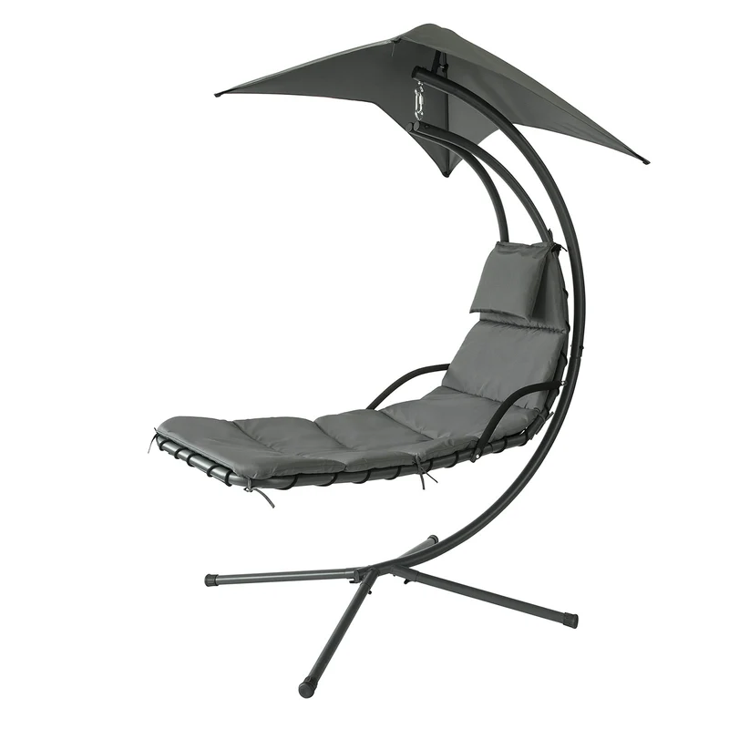 SoBuy OGS39-SG Bain de Soleil Hamac Transat Suspendu Lit Suspend Balancelle de Jardin