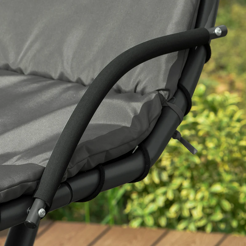 SoBuy OGS39-SG Bain de Soleil Hamac Transat Suspendu Lit Suspend Balancelle de Jardin