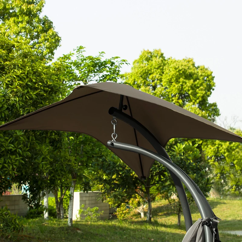 SoBuy OGS39-BR Bain de Soleil Hamac Transat Suspendu Lit Suspend Balancelle de Jardin