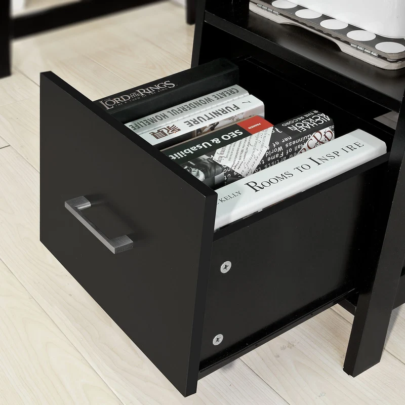 SoBuy FWT38-Sch Table de Bureau Informatique Poste de Travail Bureau d'Ordinateur