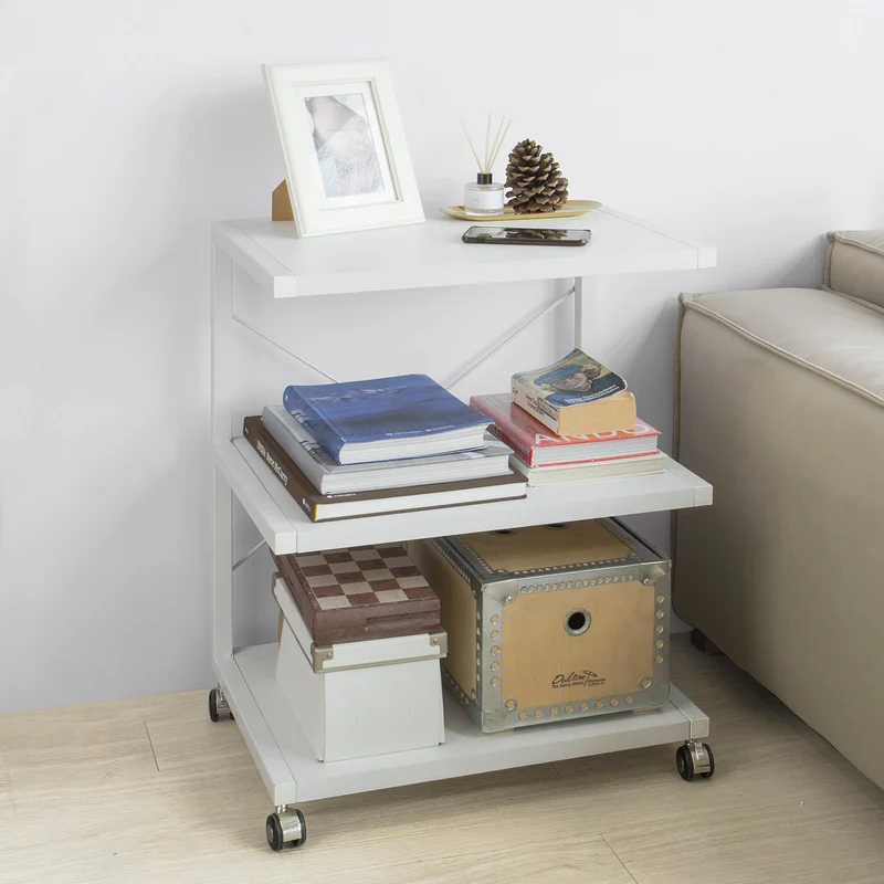SoBuy FRG81-W Chariot Étagère Roulante Bout de Canapé Étagère Cuisine