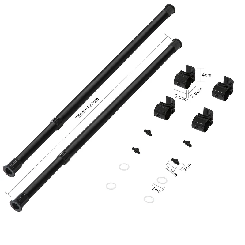 SoBuy FRG109-P02 Set de 2 Barre Télescopique pour Portemanteau Lot de 2 Tige Tringle à Vêtement Barre