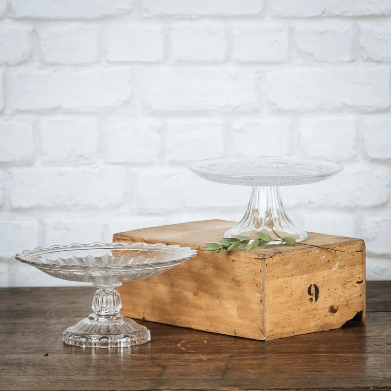 Plat sur pied en verre