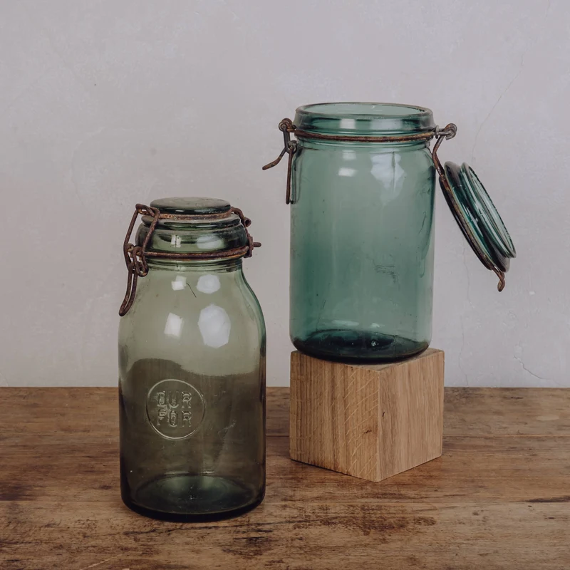 Bocal en verre vert