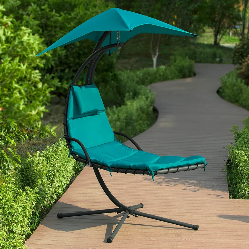 SoBuy OGS39-TB Bain de Soleil Hamac Transat Suspendu Lit Suspend Balancelle de Jardin