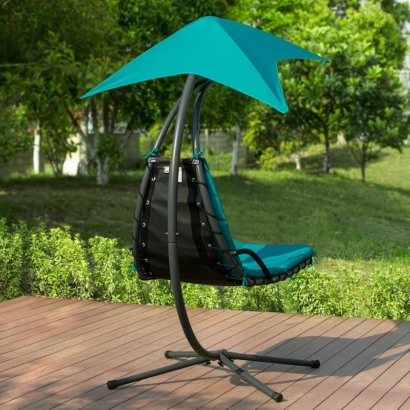 SoBuy OGS39-TB Bain de Soleil Hamac Transat Suspendu Lit Suspend Balancelle de Jardin