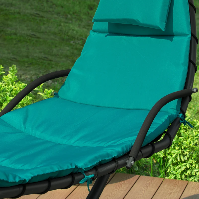SoBuy OGS39-TB Bain de Soleil Hamac Transat Suspendu Lit Suspend Balancelle de Jardin