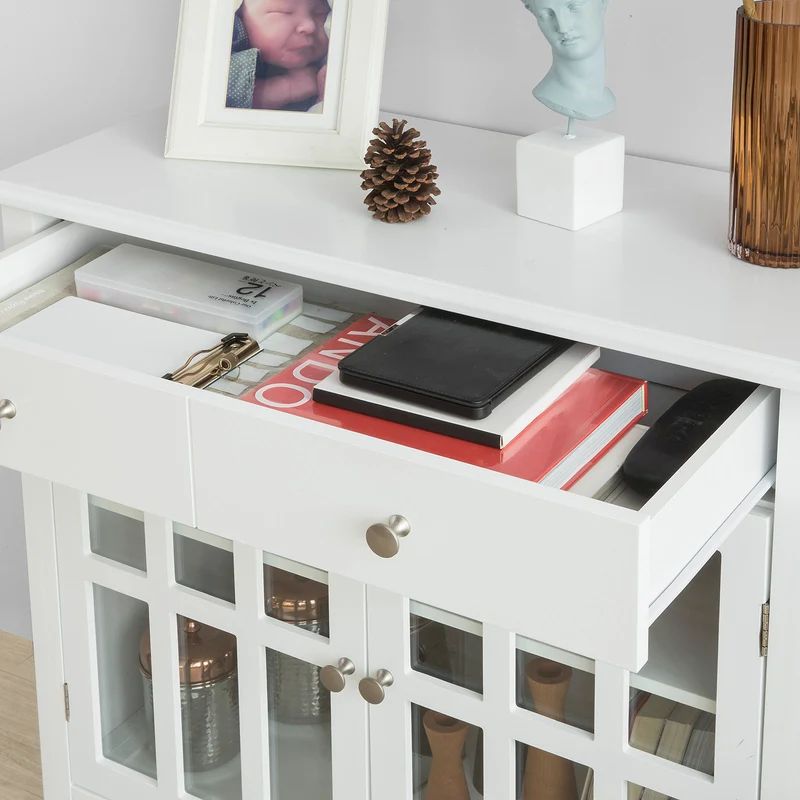 SoBuy FSB23-W Buffet Commode Meuble de Rangement Armoire de Rangement pour Salon, Chambre, Couloir, Cuisine