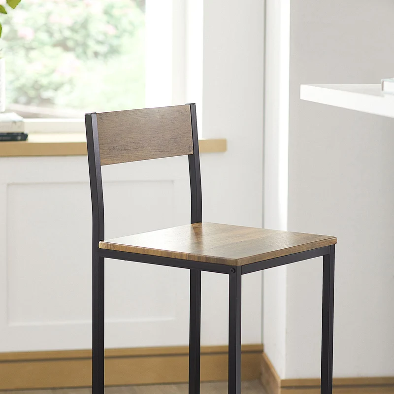 SoBuy FST53-XLx2 Lot de 2 Chaises Tabourets de Bar Cuisine Chaises de Bar, avec Repose-Pieds