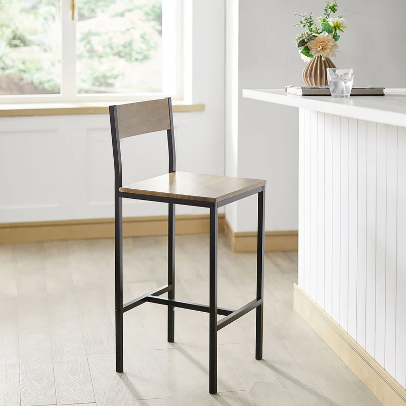 SoBuy FST53-XLx2 Lot de 2 Chaises Tabourets de Bar Cuisine Chaises de Bar, avec Repose-Pieds