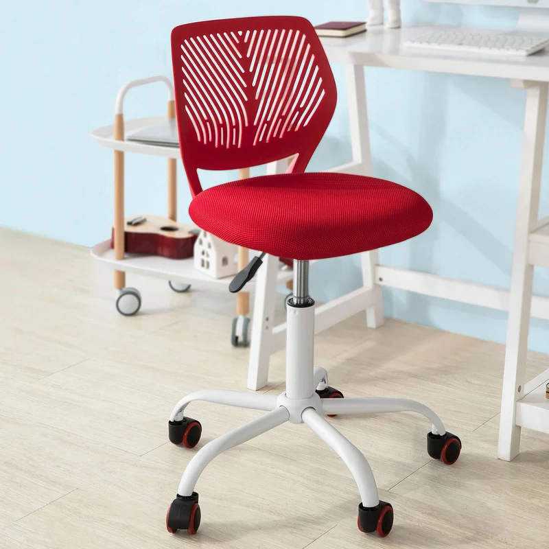 SoBuy FST64-R Chaise de Bureau Ergonomique Fauteuil Pivotant Chaise pour Ordinateur-Rouge